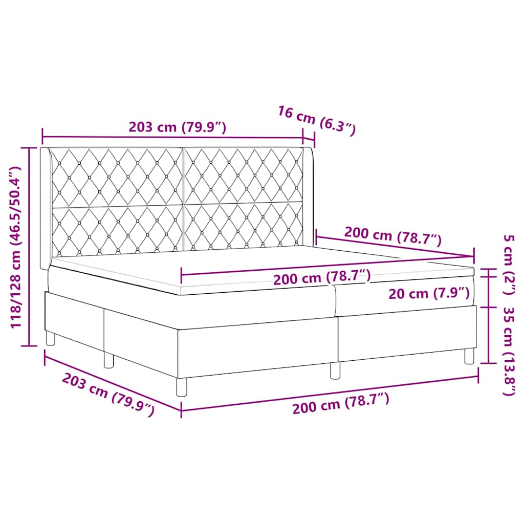 Box spring seng med hovedgærde Lysegrå 200 x 200 cm Fløjl