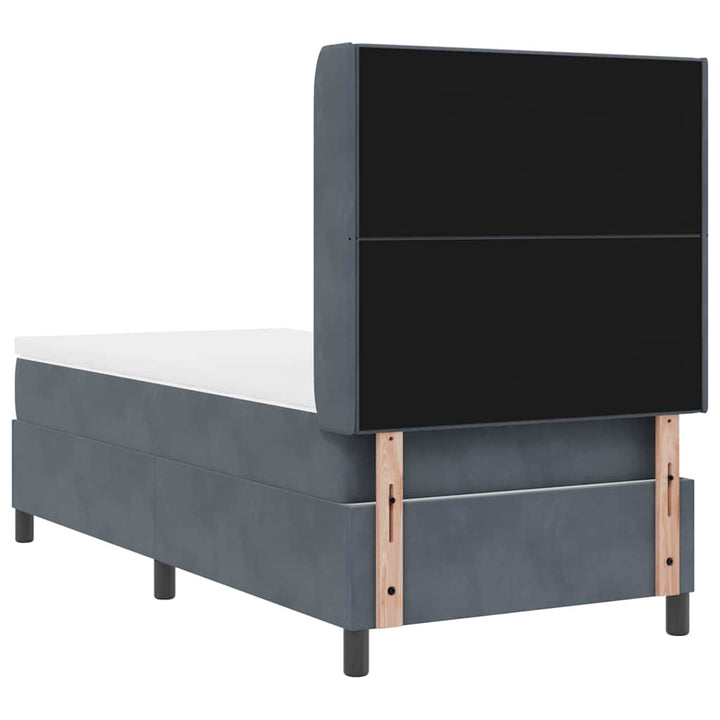 Box spring seng med hovedgærde Mørkegrå 100 x 200 cm Fløjl