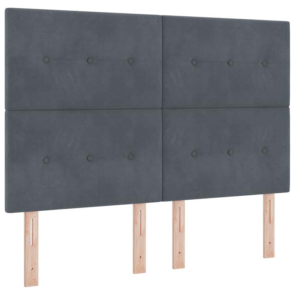 Box spring seng med hovedgærde Mørkegrå 160 x 200 cm Fløjl