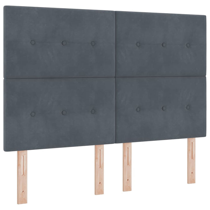 Box spring seng med hovedgærde Mørkegrå 160 x 200 cm Fløjl