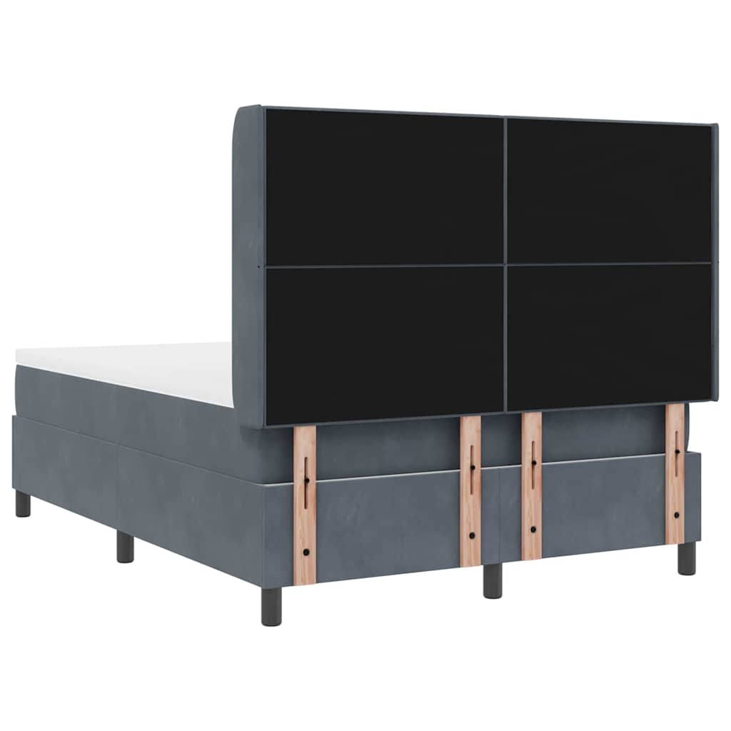 Box spring seng med hovedgærde Mørkegrå 160 x 200 cm Fløjl