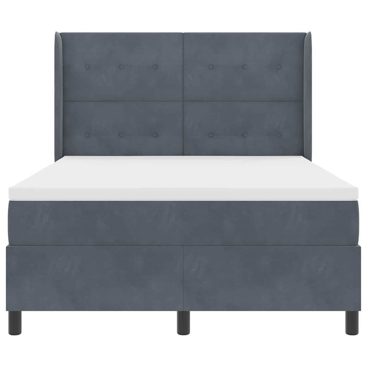 Box spring seng med hovedgærde Mørkegrå 160 x 200 cm Fløjl