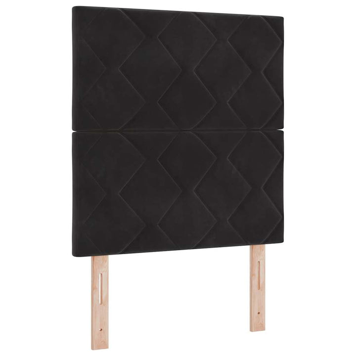 Box spring seng med hovedgærde Sort 80 x 200 cm Fløjl