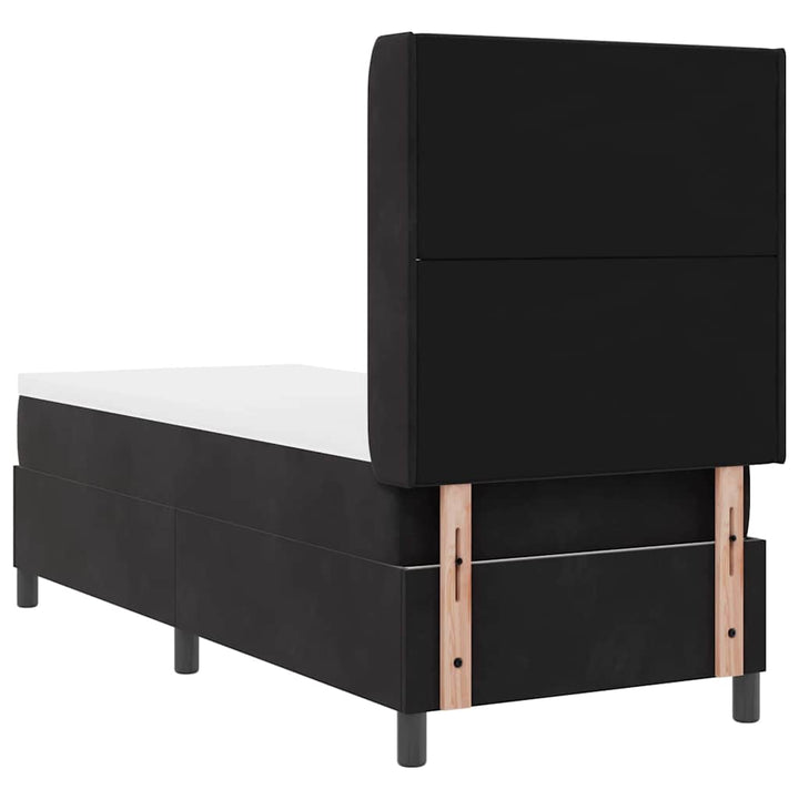 Box spring seng med hovedgærde Sort 80 x 200 cm Fløjl