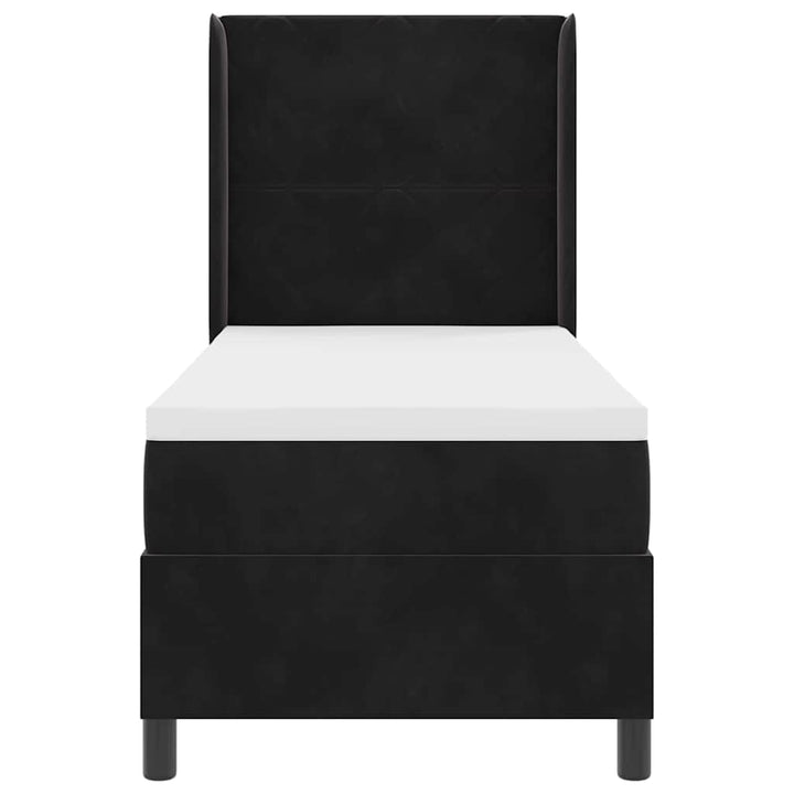 Box spring seng med hovedgærde Sort 80 x 200 cm Fløjl