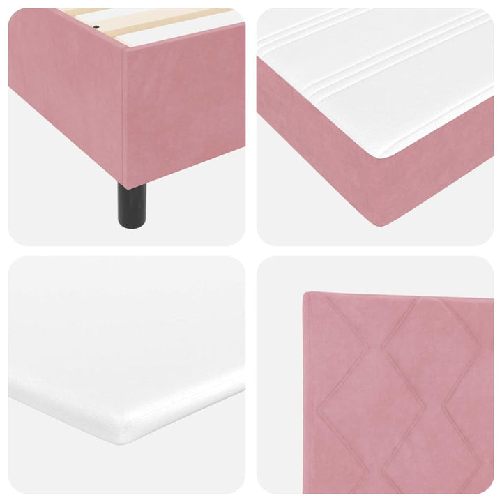 Box spring seng med hovedgærde Lyserød 80 x 200 cm Fløjl