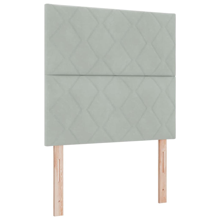 Box spring seng med hovedgærde Lysegrå 100 x 200 cm Fløjl