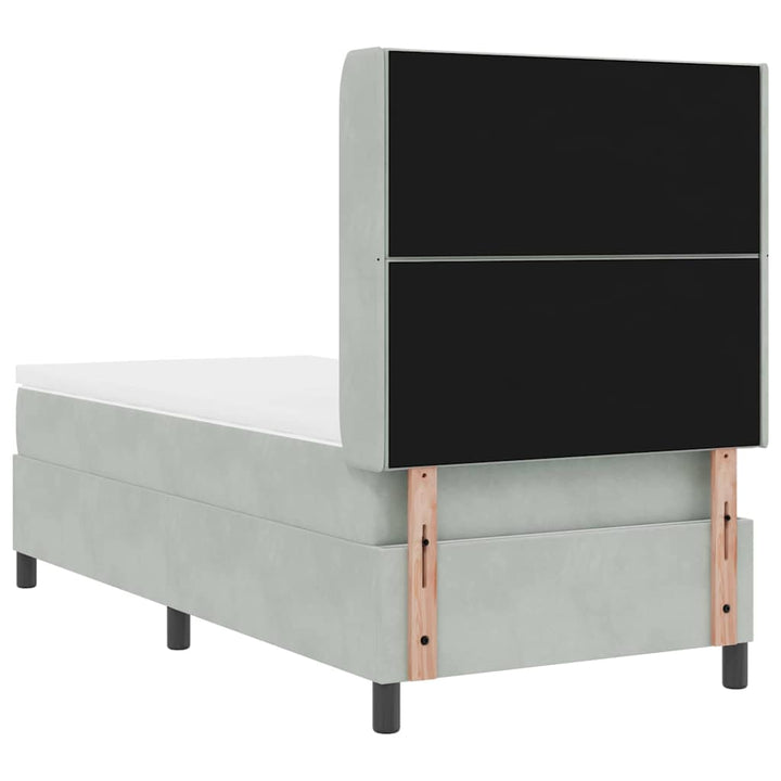 Box spring seng med hovedgærde Lysegrå 100 x 200 cm Fløjl