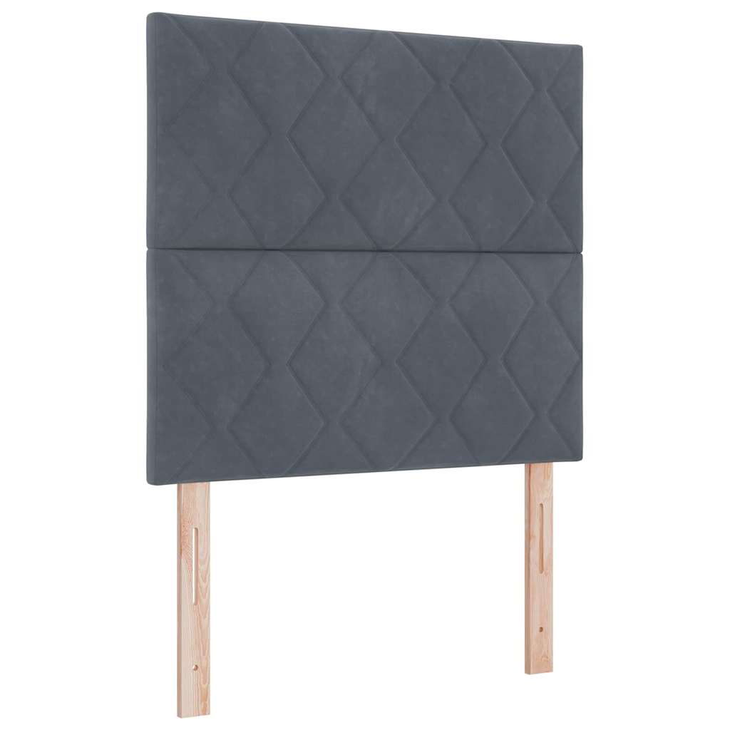 Box spring seng med hovedgærde Mørkegrå 100 x 200 cm Fløjl