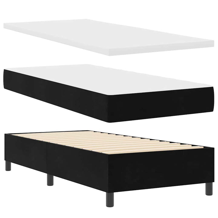 Box spring seng med hovedgærde Sort 100 x 200 cm Fløjl