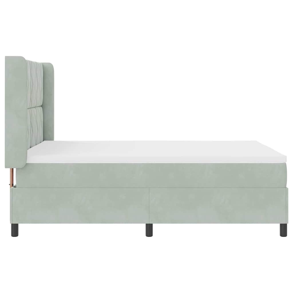 Box spring seng med hovedgærde Lysegrå 140 x 200 cm Fløjl