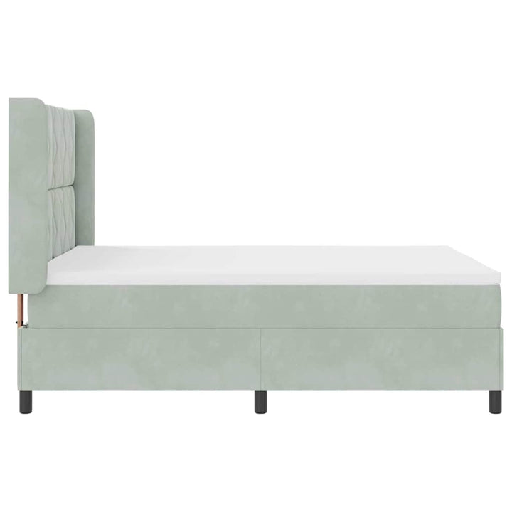 Box spring seng med hovedgærde Lysegrå 140 x 200 cm Fløjl