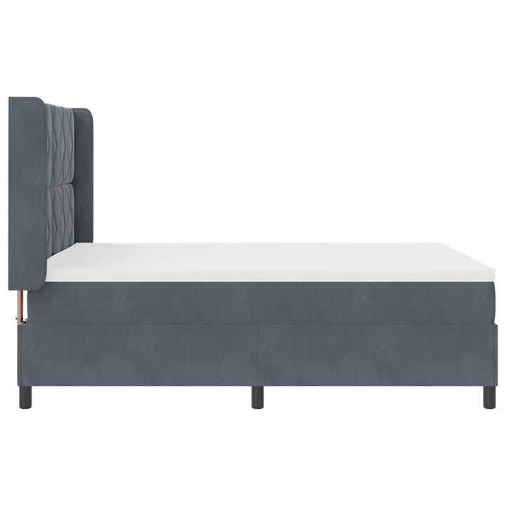 Box spring seng med hovedgærde Mørkegrå 140 x 200 cm Fløjl