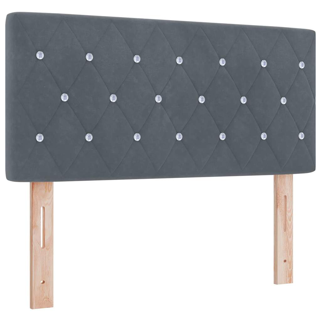 Box spring seng med hovedgærde Mørkegrå 100 x 200 cm Fløjl