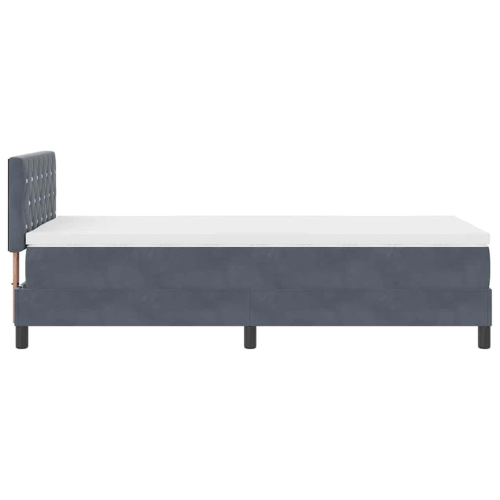 Box spring seng med hovedgærde Mørkegrå 100 x 200 cm Fløjl