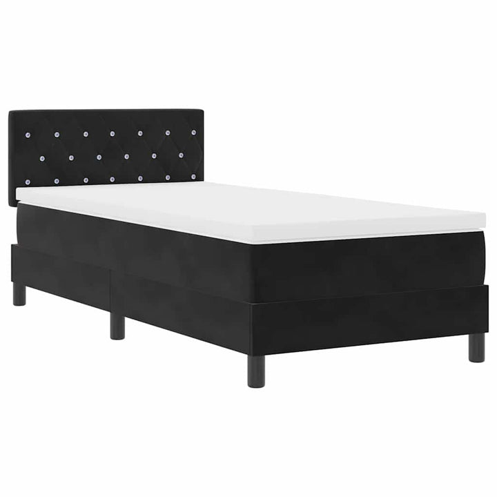 Box spring seng med hovedgærde Sort 100 x 200 cm Fløjl