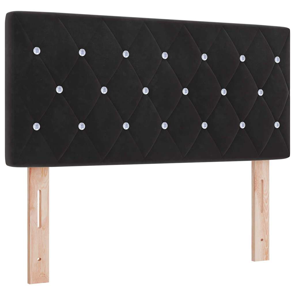 Box spring seng med hovedgærde Sort 100 x 200 cm Fløjl