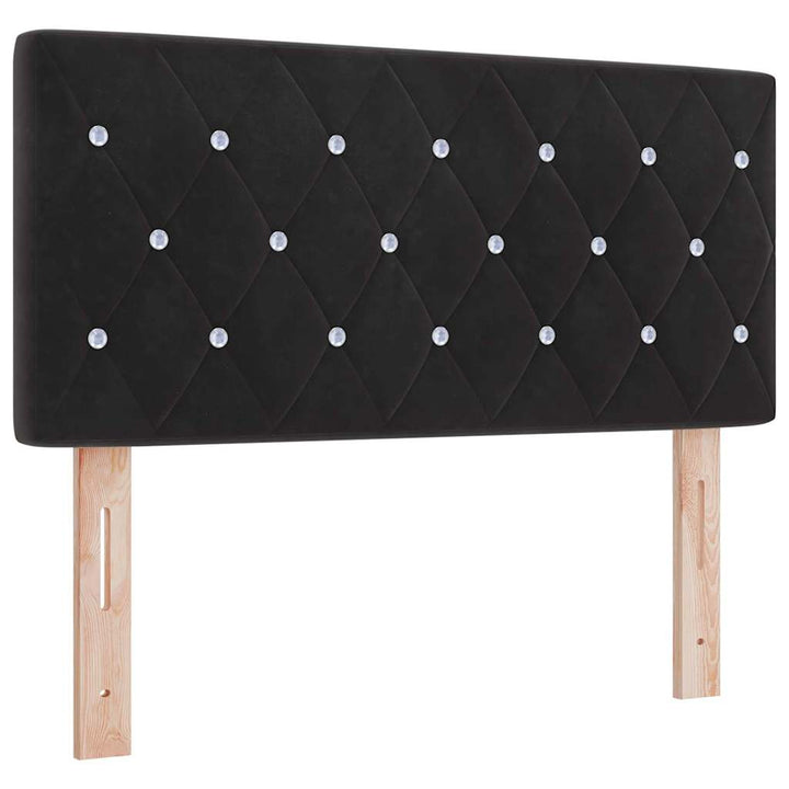 Box spring seng med hovedgærde Sort 100 x 200 cm Fløjl