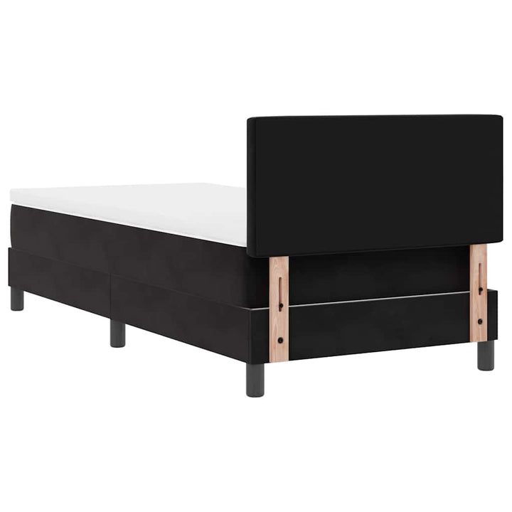 Box spring seng med hovedgærde Sort 100 x 200 cm Fløjl