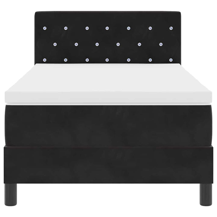 Box spring seng med hovedgærde Sort 100 x 200 cm Fløjl