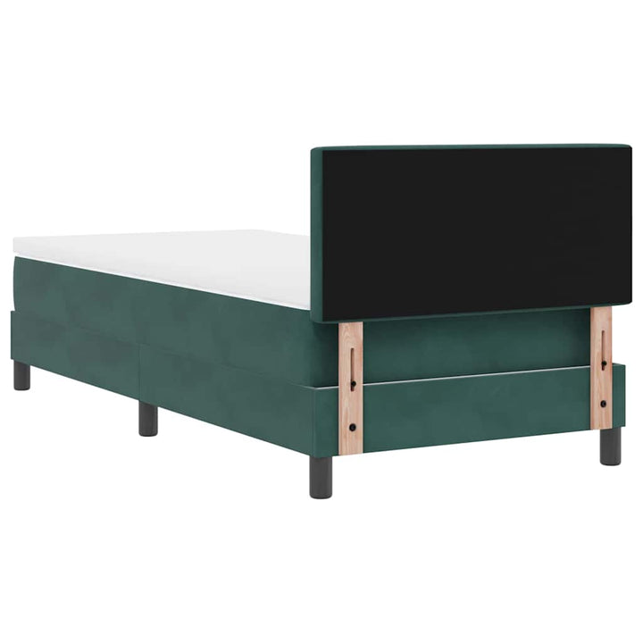 Box spring seng med hovedgærde Mørkegrøn 100 x 200 cm Fløjl