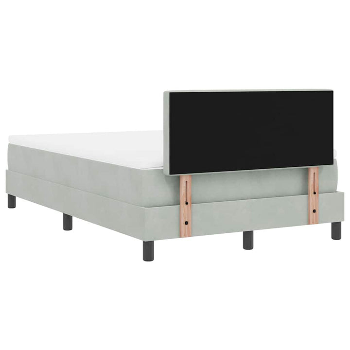Box spring seng med hovedgærde Lysegrå 120 x 190 cm Fløjl