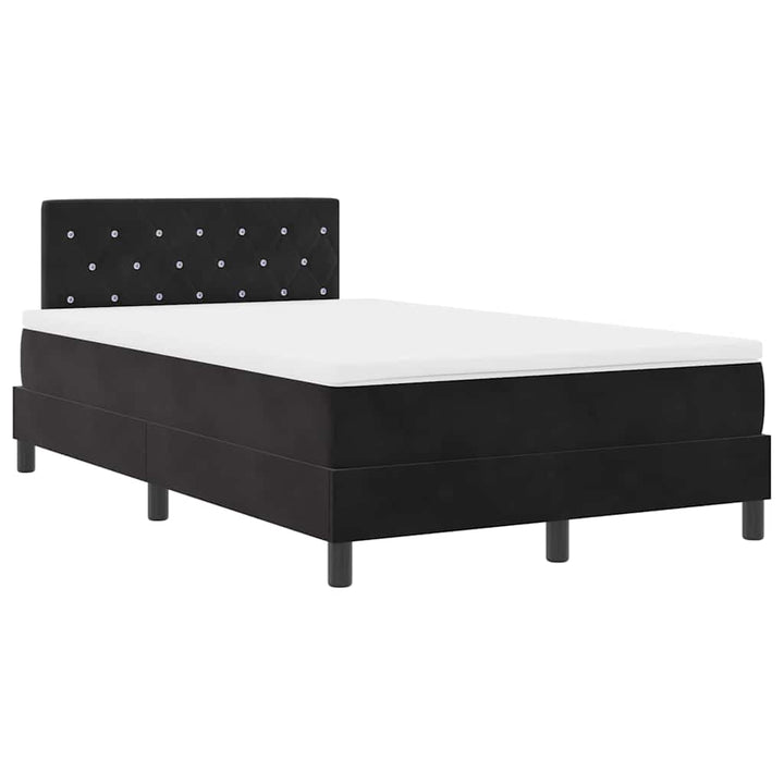 Box spring seng med hovedgærde Sort 120 x 190 cm Fløjl