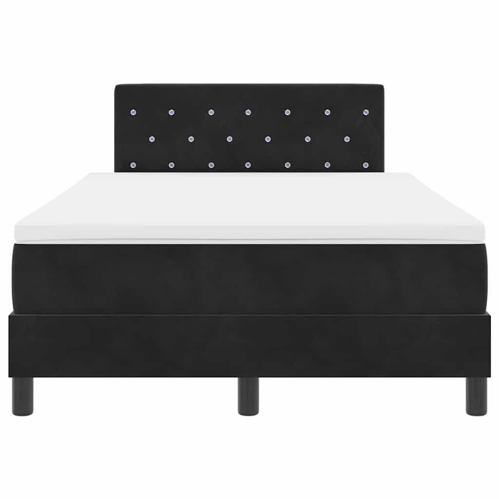 Box spring seng med hovedgærde Sort 120 x 190 cm Fløjl