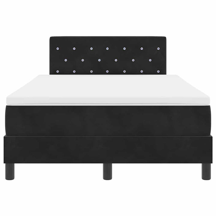 Box spring seng med hovedgærde Sort 120 x 190 cm Fløjl