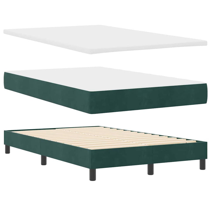 Box spring seng med hovedgærde Mørkegrøn 120 x 190 cm Fløjl