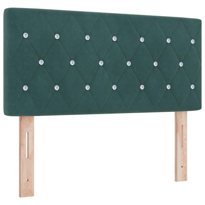 Box spring seng med hovedgærde Mørkegrøn 120 x 190 cm Fløjl