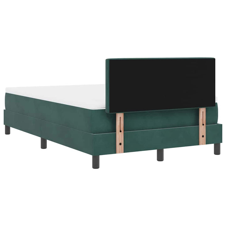 Box spring seng med hovedgærde Mørkegrøn 120 x 190 cm Fløjl
