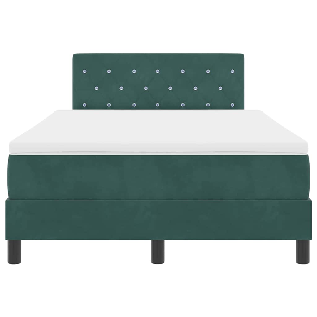Box spring seng med hovedgærde Mørkegrøn 120 x 190 cm Fløjl