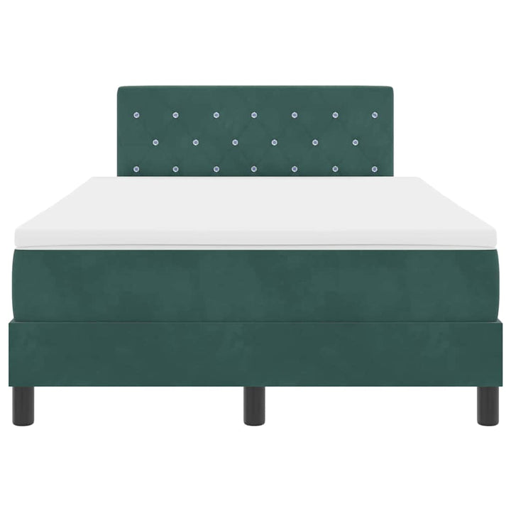 Box spring seng med hovedgærde Mørkegrøn 120 x 190 cm Fløjl