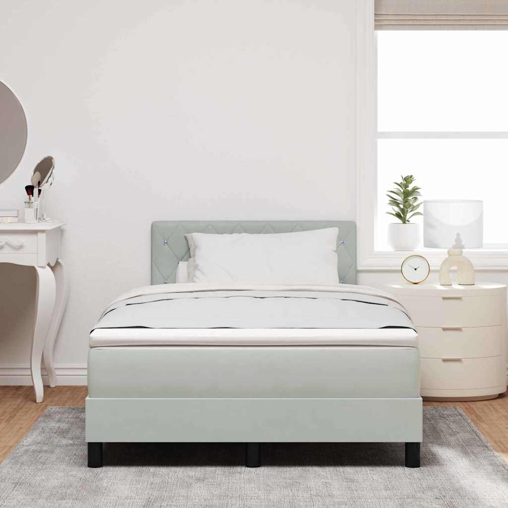 Box spring seng med hovedgærde Lysegrå 120 x 200 cm Fløjl