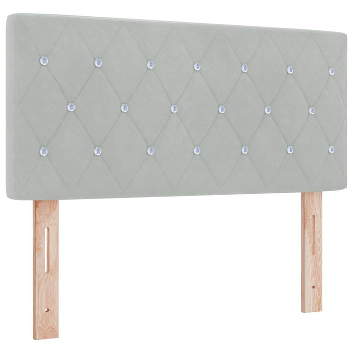 Box spring seng med hovedgærde Lysegrå 120 x 200 cm Fløjl