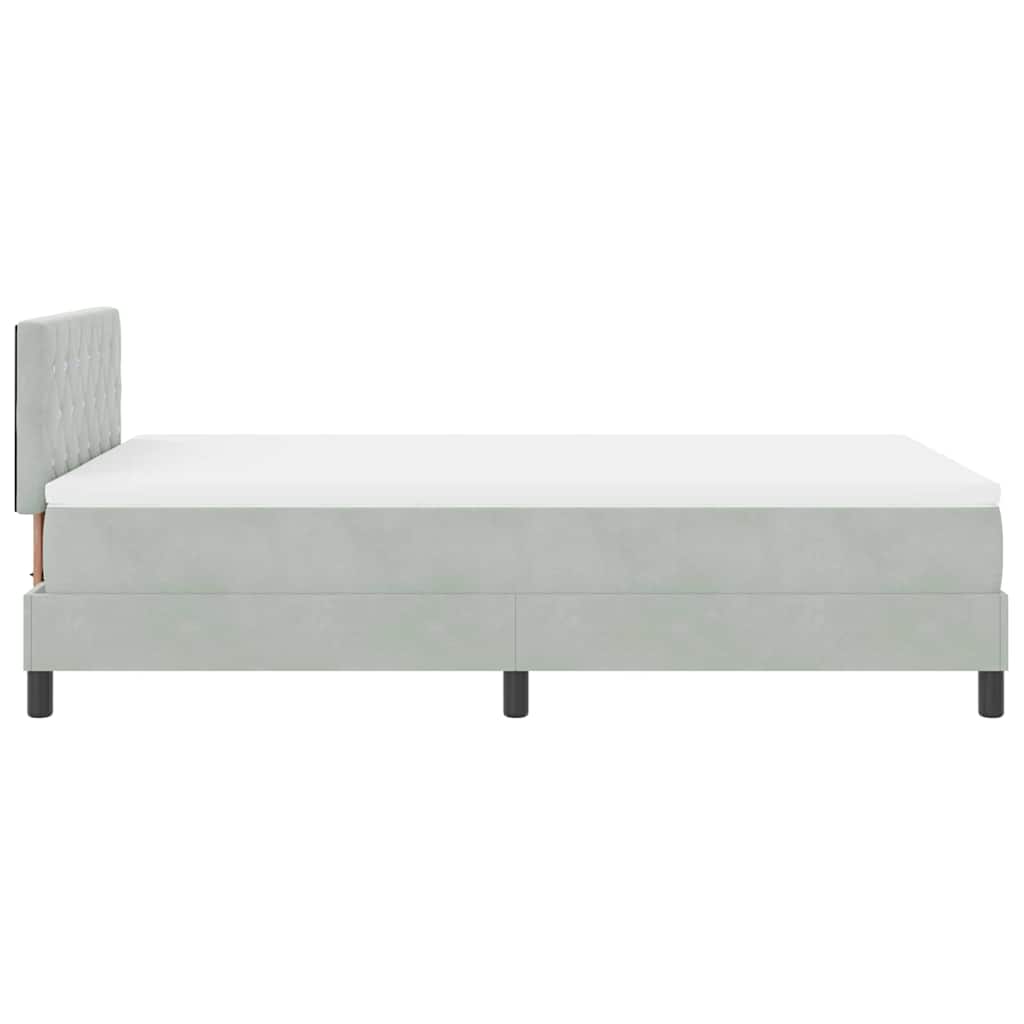 Box spring seng med hovedgærde Lysegrå 120 x 200 cm Fløjl
