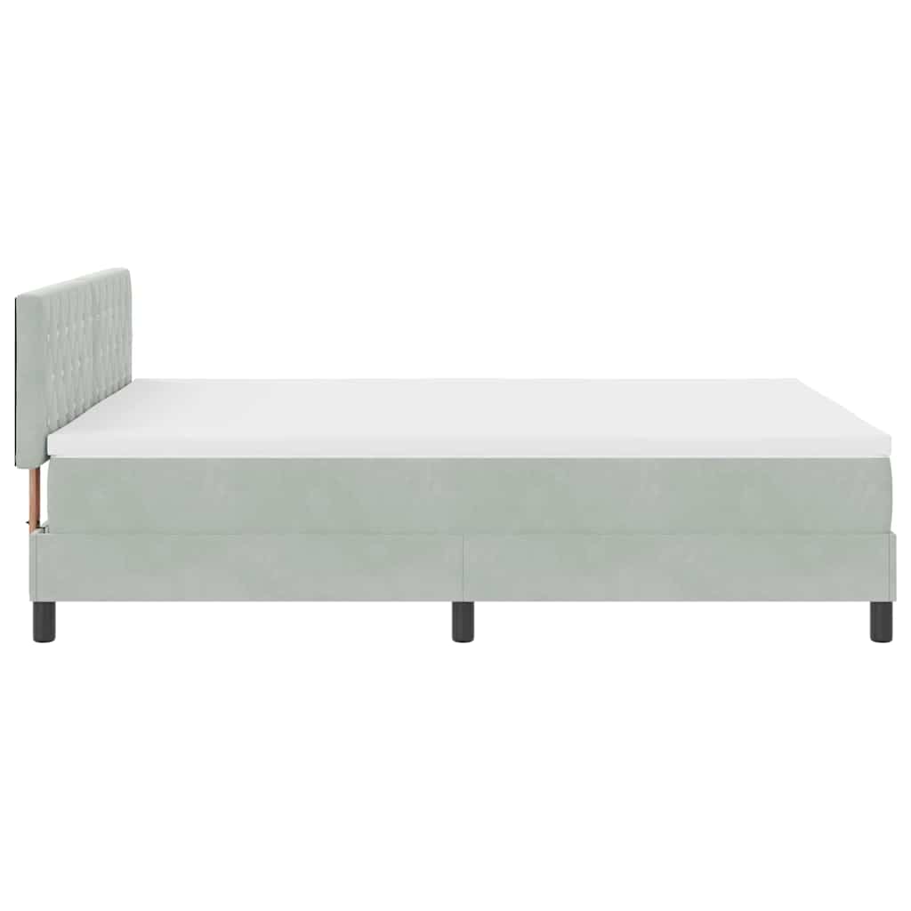 Box spring seng med hovedgærde Lysegrå 140 x 190 cm Fløjl