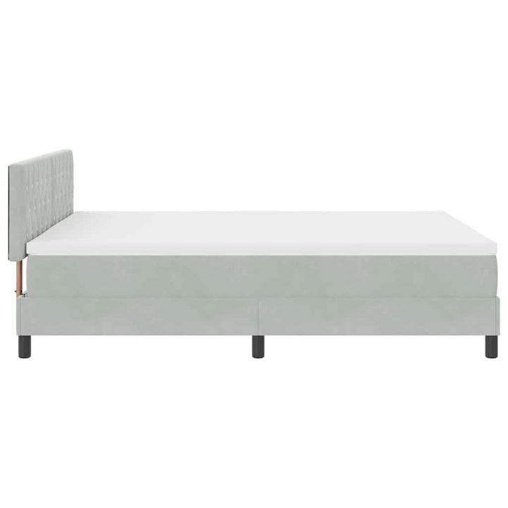 Box spring seng med hovedgærde Lysegrå 140 x 190 cm Fløjl