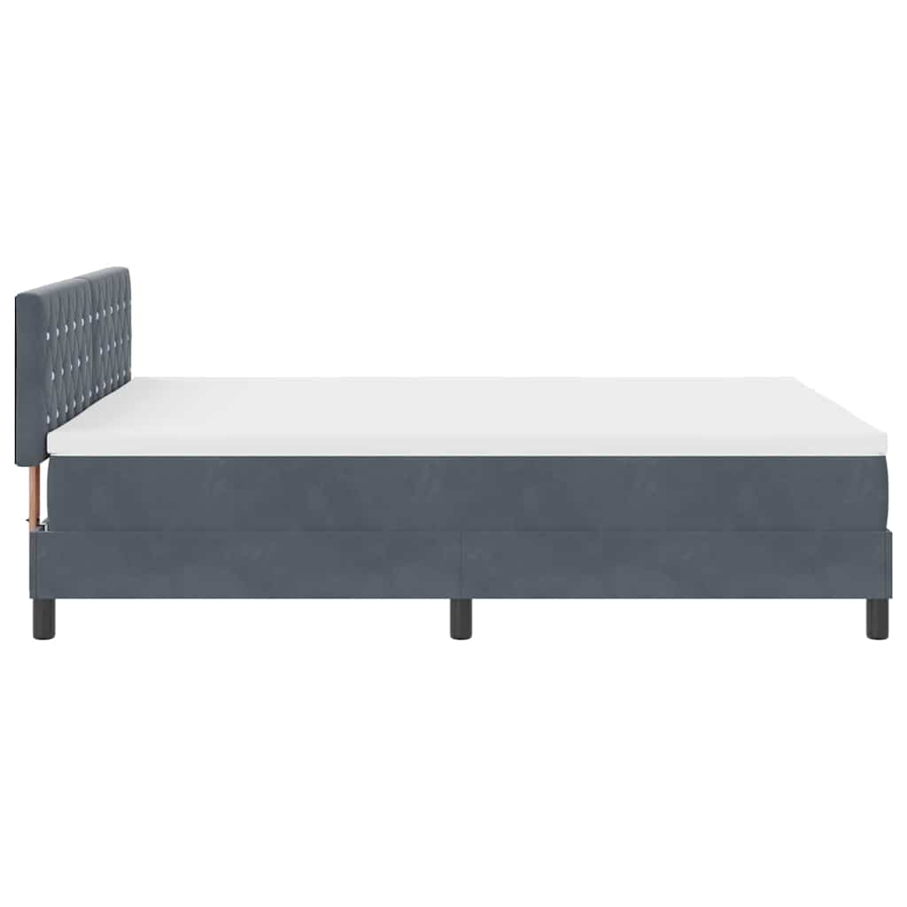 Box spring seng med hovedgærde Mørkegrå 140 x 190 cm Fløjl
