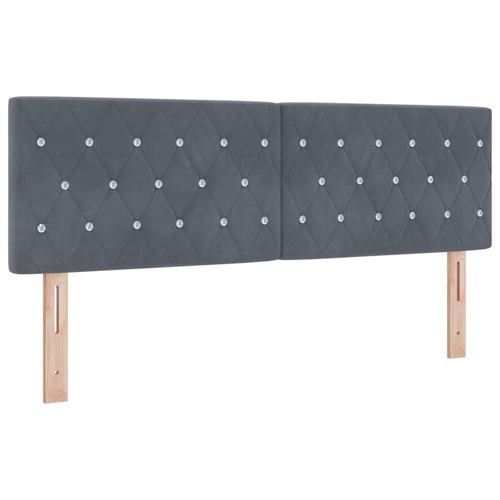Box spring seng med hovedgærde Mørkegrå 140 x 200 cm Fløjl