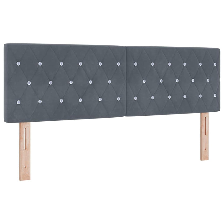 Box spring seng med hovedgærde Mørkegrå 140 x 200 cm Fløjl