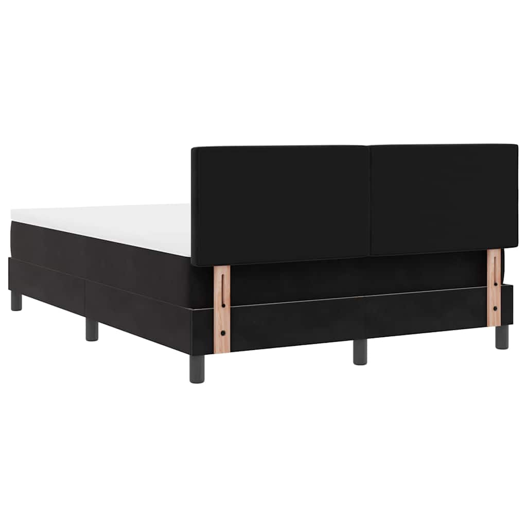 Box spring seng med hovedgærde Sort 140 x 200 cm Fløjl