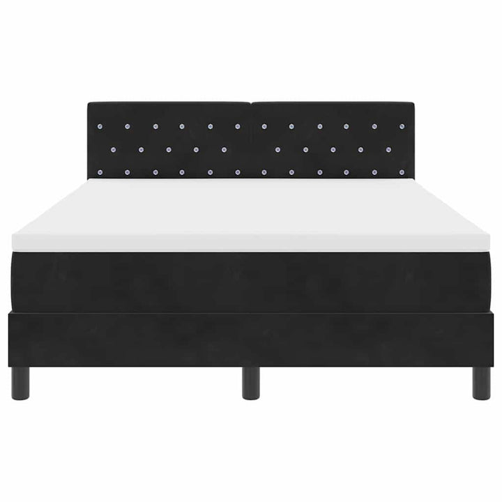 Box spring seng med hovedgærde Sort 140 x 200 cm Fløjl