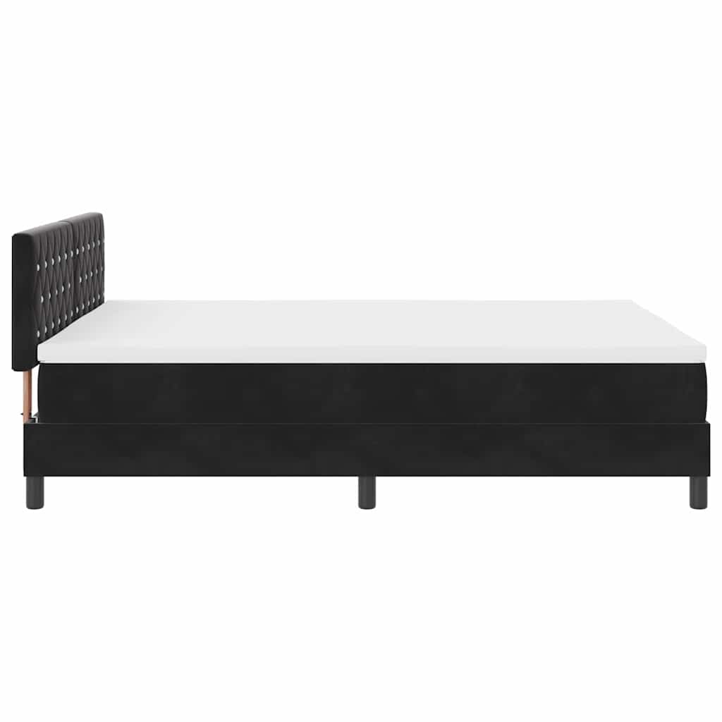 Box spring seng med hovedgærde Sort 140 x 200 cm Fløjl