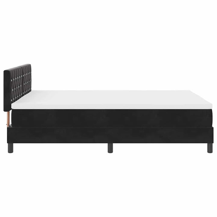 Box spring seng med hovedgærde Sort 140 x 200 cm Fløjl
