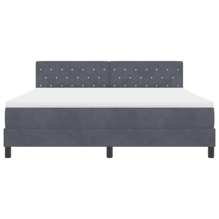 Box spring seng med hovedgærde Mørkegrå 180 x 200 cm Fløjl