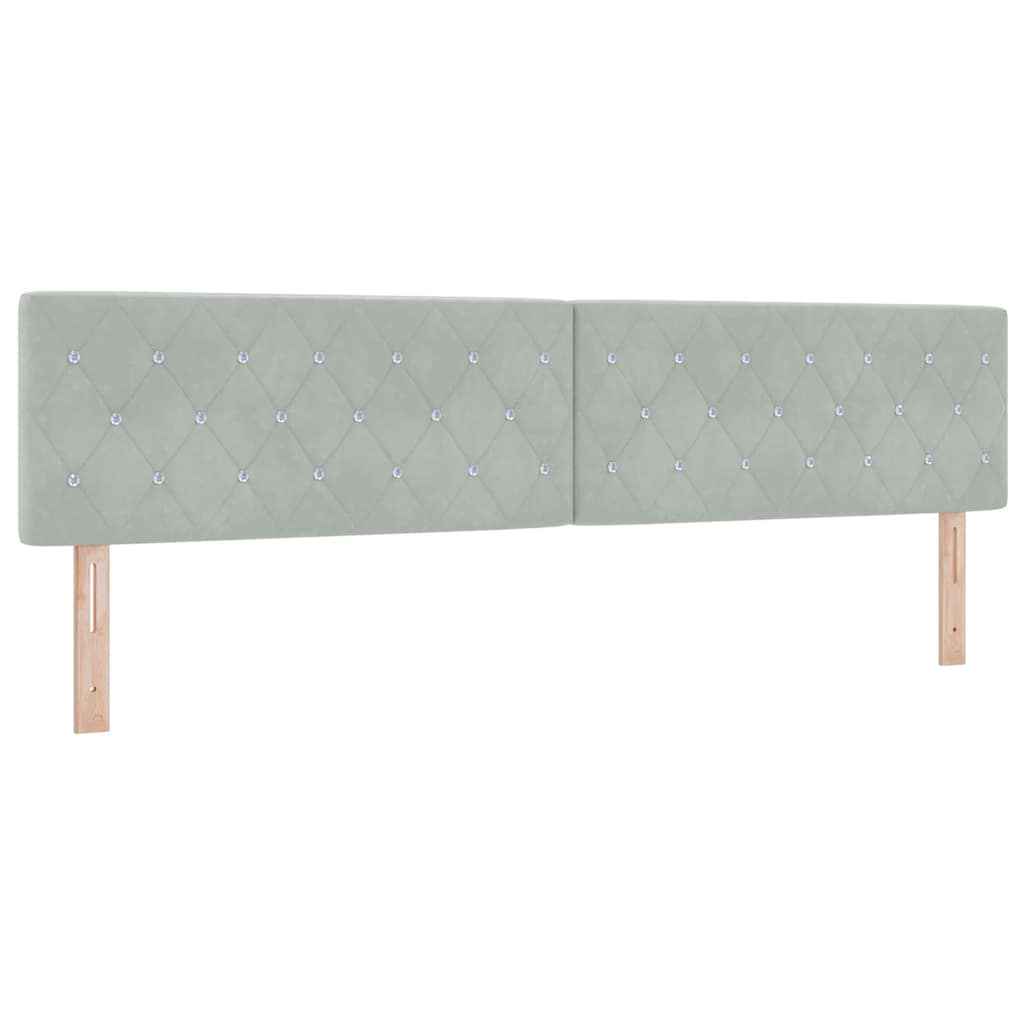Box spring seng med hovedgærde Lysegrå 200 x 200 cm Fløjl