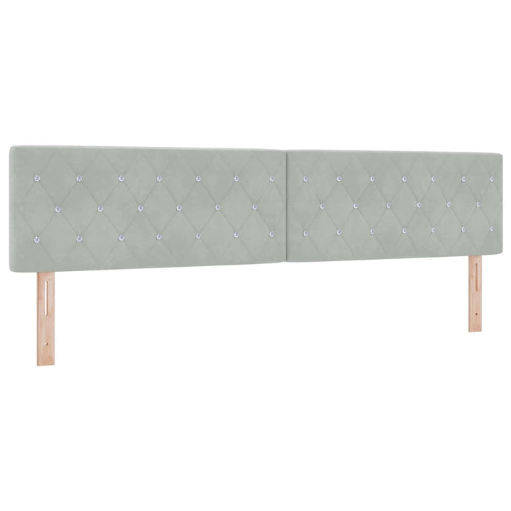 Box spring seng med hovedgærde Lysegrå 200 x 200 cm Fløjl