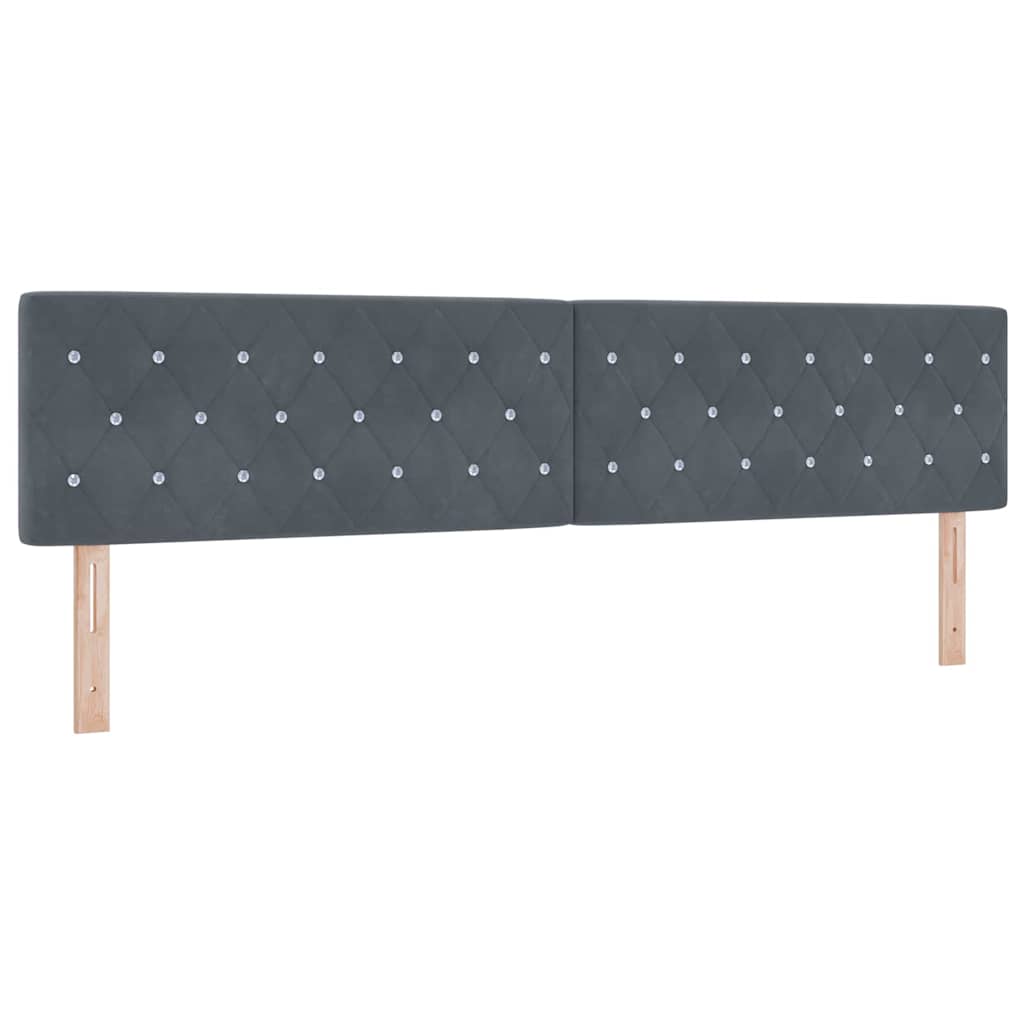 Box spring seng med hovedgærde Mørkegrå 200 x 200 cm Fløjl